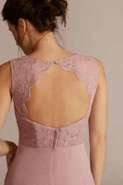 Stretch Lace Chiffon Sleeveless Bridesmaid Dress 6 Stretch Lace Chiffon Sleeveless Bridesmaid Dress -Kelly Shop F20465 QUARTZ BM PROD11 138