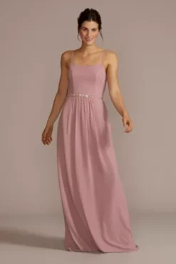 Chiffon Spaghetti Strap A-Line Bridesmaid Dress