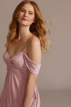 Jersey Twist Knot Empire Waist Bridesmaid Dress -Kelly Shop F20537 QUARTZ BM PROD11 167 detail