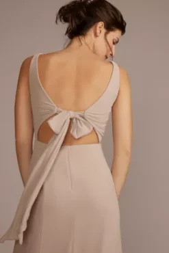 Chiffon Sleeveless Tie-Back Bridesmaid Dress -Kelly Shop F20555 BISCOTTI BM PROD11 140 detail