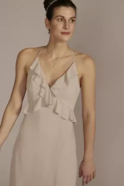 Chiffon Ruffle Empire Waist Bridesmaid Dress -Kelly Shop F20557 BISCOTTI BM PROD3 105 detail