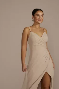 Crinkle Chiffon Spaghetti Strap Bridesmaid Dress -Kelly Shop F20621 BISCOTTI MISSY OM PROD12 037 detail