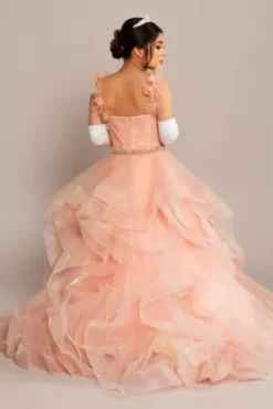 Ruffle Tulle Quince Dress With Convertible Straps -Kelly Shop FR2101 MDUSTYROSE QUINCE PROD5 6994
