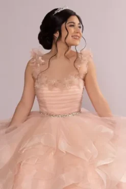 Ruffle Tulle Quince Dress With Convertible Straps -Kelly Shop FR2101 MDUSTYROSE QUINCE PROD6 2