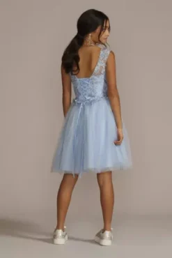 Two-Piece Embellished Lace Quince Gown -Kelly Shop FR2205 LIGHTBLUE QUINCE PROD12 445