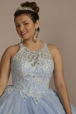 Lace-Up Back Applique Bodice Quince Dress -Kelly Shop FR2206 MSKYBLUE QUINCE PROD5 087