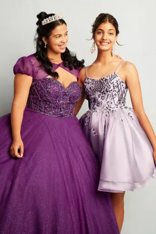 Beaded Bodice Ball Gown Quince Dress With Bolero 8 Beaded Bodice Ball Gown Quince Dress With Bolero - Image 8