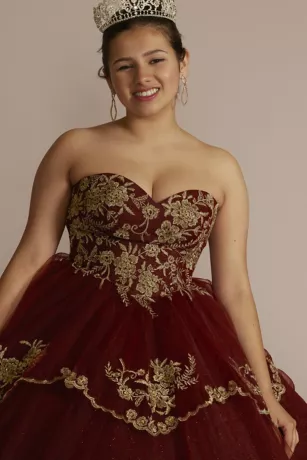 Tiered Quince Dress With Interchangeable Sleeves 12 Tiered Quince Dress With Interchangeable Sleeves - Image 12