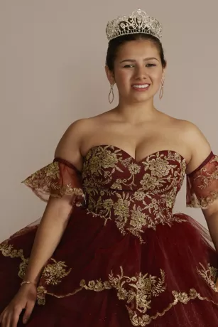 Tiered Quince Dress With Interchangeable Sleeves 11 Tiered Quince Dress With Interchangeable Sleeves - Image 11