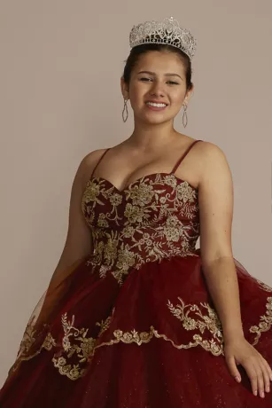 Tiered Quince Dress With Interchangeable Sleeves 10 Tiered Quince Dress With Interchangeable Sleeves - Image 10