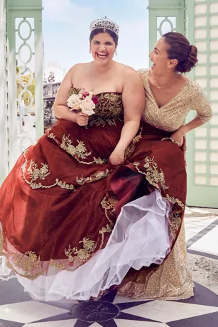 Tiered Quince Dress With Interchangeable Sleeves 15 Tiered Quince Dress With Interchangeable Sleeves - Image 15