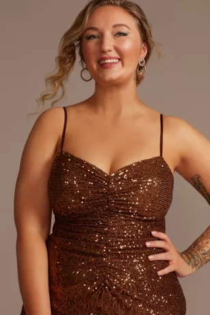 Knee-Length Sequin Sheath Dress With Back Slit 3 Knee-Length Sequin Sheath Dress With Back Slit - Image 3