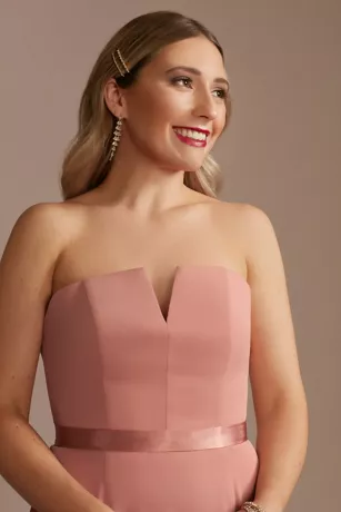 Georgette V-Wire Bridesmaid Dress With Corset Back 2 Georgette V-Wire Bridesmaid Dress With Corset Back - Image 2