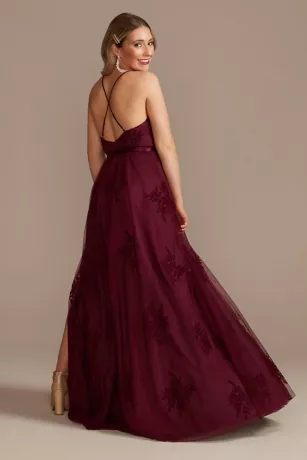 Flocked Tulle Low-Back Bridesmaid Dress 2 Flocked Tulle Low-Back Bridesmaid Dress - Image 2