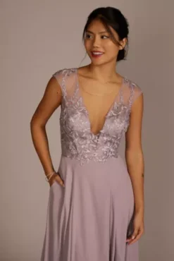 Cap Sleeve Lace And Georgette Bridesmaid Dress -Kelly Shop GS290072 LAVENDERHAZE BM PROD11 115 detail