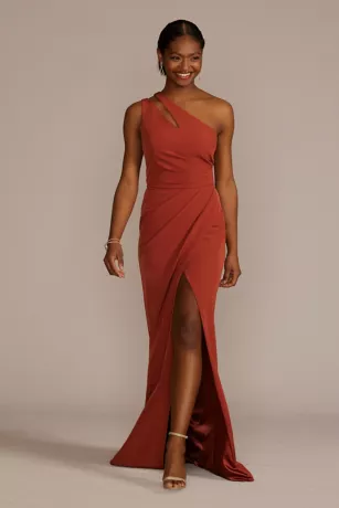 Stretch Crepe One-Shoulder Bridesmaid Dress 1 Stretch Crepe One-Shoulder Bridesmaid Dress