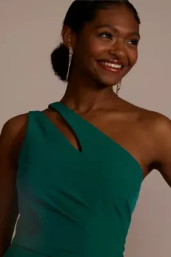 Stretch Crepe One-Shoulder Bridesmaid Dress 5 Stretch Crepe One-Shoulder Bridesmaid Dress -Kelly Shop GS290095 GEM BM PROD4 084