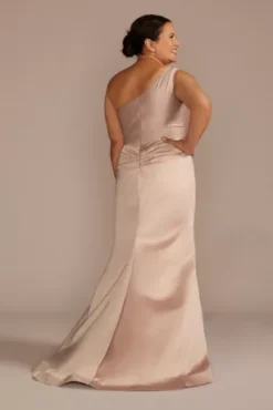 One-Shoulder Stretch Satin Bridesmaid Dress -Kelly Shop GS290147 SAND BM PROD3 aa