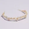 Gilded Floral Crystal Bead And Pearl Headband
