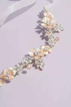 Painted Floral And Crystal Tieback Headband -Kelly Shop H42232 CHAMPAGNE HP20 PROD5 01