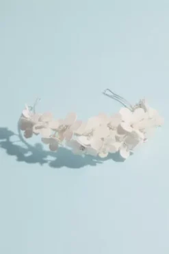 Faux Leather 3D Floral Headband