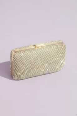Crystal Minaudiere Evening Clutch With Chain Strap