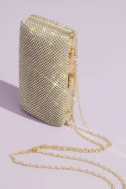 Crystal Minaudiere Evening Clutch With Chain Strap -Kelly Shop HBAMBER20MGOLD HANDBAG PROD6 03