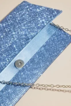 Allover Iridescent Crystal Envelope Clutch -Kelly Shop HBDANI MBLUE HB PROD12 007