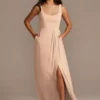 Chiffon Tank Scoop Neck Bridesmaid Dress