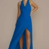 Sleeveless Crinkle Chiffon Sheath Bridesmaid Dress
