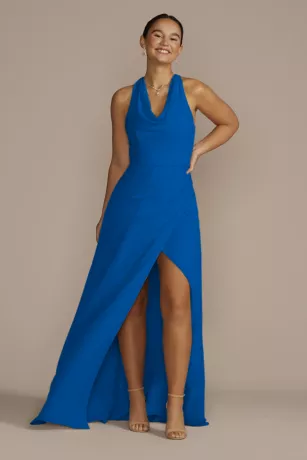 Sleeveless Crinkle Chiffon Sheath Bridesmaid Dress 1 Sleeveless Crinkle Chiffon Sheath Bridesmaid Dress