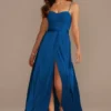 Crepe Corset Bridesmaid Dress With Charmeuse Skirt