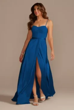Crepe Corset Bridesmaid Dress With Charmeuse Skirt