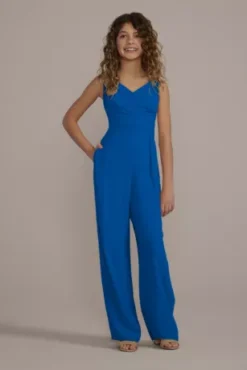Junior Bridesmaid Tie-Back Chiffon Jumpsuit