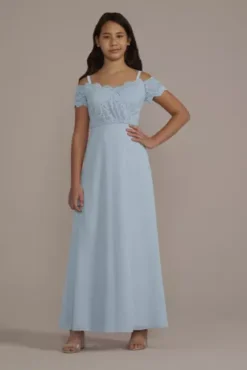 Stretch Lace Chiffon Junior Bridesmaid Dress