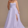 Strapless Satin Wedding Dress With Slit
