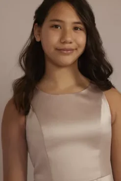 Sleeveless Satin A-Line Junior Bridesmaid Dress -Kelly Shop JB9923 BISCOTTI JBM PROD4 085 detail