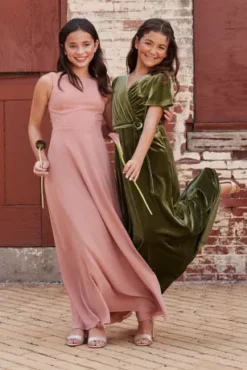 Chiffon Junior Bridesmaid Dress With Tie Back -Kelly Shop JB9939 PDP Crop SEP8 1920x2880