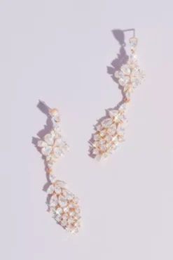 Geometric Clusters Crystal Drop Earrings
