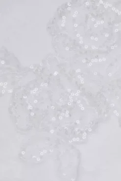 Cap Sleeve Dot Trim Point D'Esprit Wedding Dress 9 Cap Sleeve Dot Trim Point D'Esprit Wedding Dress -Kelly Shop MS251230 SOLIDIVORY MS SWATCH PROD3