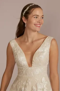 Organza A-Line Wedding Gown With Shirred Hem -Kelly Shop MS251257 IVYCHAMP MS PROD1 083