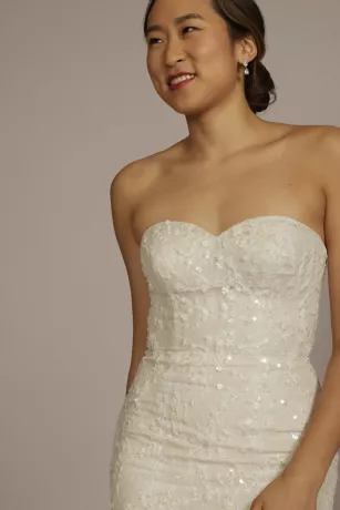 Detachable Sleeve Lace Mermaid Wedding Dress 7 Detachable Sleeve Lace Mermaid Wedding Dress - Image 7