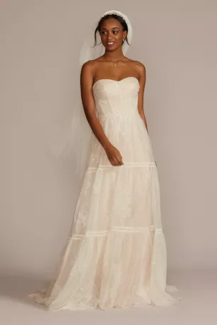 Strapless Chiffon A-Line Wedding Dress 1 Strapless Chiffon A-Line Wedding Dress