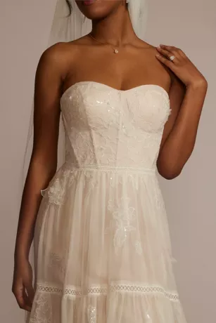Strapless Chiffon A-Line Wedding Dress 3 Strapless Chiffon A-Line Wedding Dress - Image 3