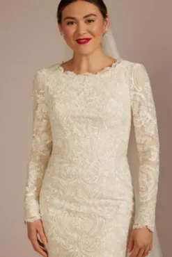 Lace Long Sleeve Mermaid Modest Wedding Dress -Kelly Shop MSLCWG966 IVYCHAMP OLEG PROD3 103