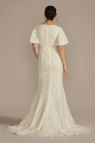 High Neck Lace Embellished Modest Wedding Dress 2 High Neck Lace Embellished Modest Wedding Dress - Image 2