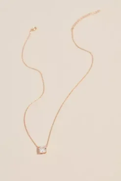 Cushion-Cut Cubic Zirconia Solitaire Necklace