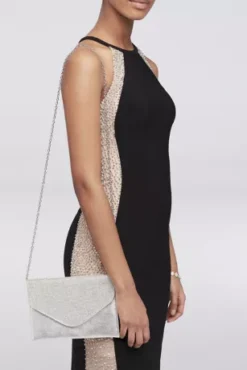 Crystal Flap Envelope Clutch -Kelly Shop OMZ0391 MSILVER HB PROD4 005