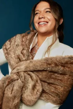 Pull-Through Faux-Fur Shoulder Wrap -Kelly Shop OW2137 2 PDP Crop SEP28 1920x2880