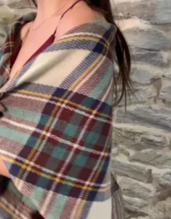 Plaid Blanket Wrap Scarf -Kelly Shop OW2153 PDP